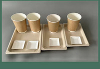 Kit de sushi jetable écologique en papier, ensemble d'assiettes, plateau de service, bols, résistant au lave-vaisselle, non toxique, pour la maison et les fêtes