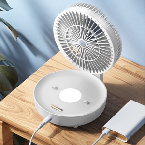 พัดลมอเนกประสงค์แบบพกพาปรับความเร็วได้สามระดับพัดลมชาร์จตั้งโต๊ะพร้อมที่วางโทรศัพท์และไฟกลางคืน - Product Image 4