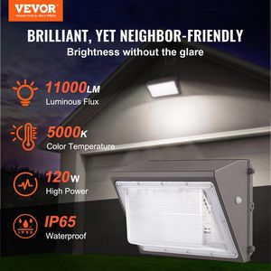 120W LED Wall Pack Lights 11000LM 5000K Commercial Outdoor Security Lighting Fixture Intelligent Light Sensing 240 LED Beads - Product Image 2
