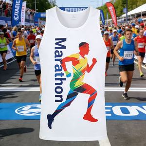 Camiseta Deportiva sin Mangas para Maratón, Sublimada, de Secado Rápido, con Estampado Completo, para Maratón de Colores - Product Image 1