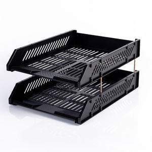 منظم مكتبي بلاستيكي قابل للتكديس بثلاث طبقات لحفظ المستندات والملفات - Product Image 5