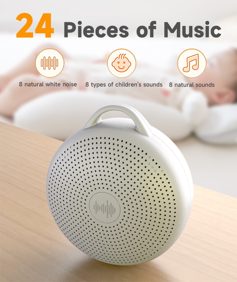 Modern Square Portable Baby Kids White Noise Machine Night Light for Speaker Rechargeable ABS Mini Dimmable