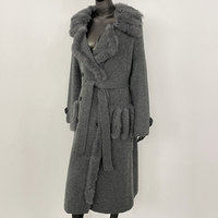 À la mode dames décontracté laine tricoté longue fourrure de renard Cardigan femmes manteau avec vraie fourrure coupe plat tricoté Technique chandails