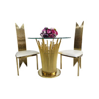 Table à gâteau en acier inoxydable et cristal, design moderne minimaliste de luxe, détachable, pour la décoration de mariage et l'utilisation en hôtel