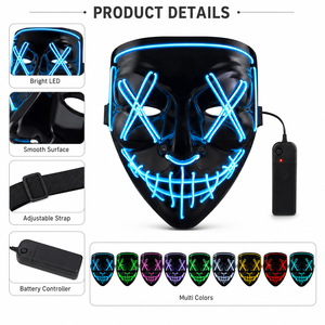 <span class=keywords><strong>Masque</strong></span> de fête lumineux <span class=keywords><strong>Halloween</strong></span> 2026 en promotion – Masques LED <span class=keywords><strong>Halloween</strong></span> à lettres noires avec visage effrayant et sang - Product Image 3