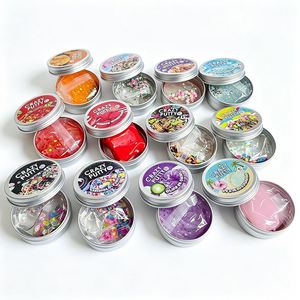 Scented Crystal Slime Putty Toy Metallic <b>Aluminum</b> <b>Container</b> Magic Surprise Stationery Carnival Club Bundle Display - Product Image 1