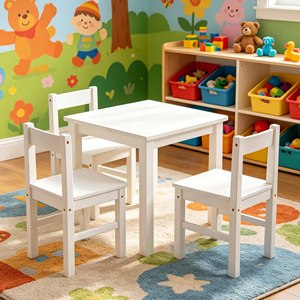 Preschool Nursery Furniture Set Wood Kids <b>Study</b> <b>Table</b> Chairs Dining Toddler <b>Table</b> Desk for Kids Party - Product Image 3