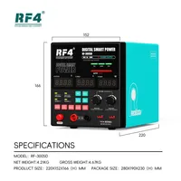 Alimentation électrique RF4 RF-3005D 150W 5A 30V CC, affichage numérique réglable, alimentation à découpage programmable pour la réparation de téléphones