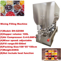 Machine de remplissage à piston semi-automatique pâte ketchup/mayonnaise/confiture/sauce chili/miel Machine de remplissage avec trémie mélangeuse