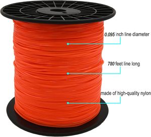 Dây cắt cỏ chất lượng cao 2 thì, 3LB, 0.095 inch, hình vuông, 2.4mm, màu cam, cuộn nylon, 780ft, 3lbs, dây cắt cỏ OEM - Product Image 3
