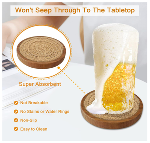 Dokuma Bardak Altlığı Setleri-5 Parça Kahve Masaları için İçecek Altlıkları Çiftlik Evi Ev Dekorasyonu ve Eve Taşınma Hediyesi - Product Image 2