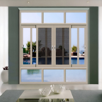 Ventana Corredera Vertical Doble de Aluminio con Rotura de Puente Térmico, Resistente a Huracanes, con Vidrio Templado de Seguridad, Impermeable y Resistente al Viento