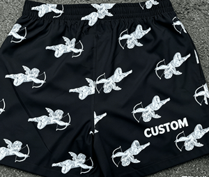 Shorts en maille tricotée 100 % polyester à taille élastique, style urbain vintage, design personnalisé, service OEM - Product Image 4