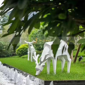 JYFMETAL M37 <b>Large</b> Statue Outdoor 316 Modern Design Stainless Steel Sculpture <b>Garden</b> Art Animal Deer Size 3-10MM Thick - Product Image 3