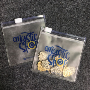 Custom Transparent PVC Zipper Bag with White Zipper and Blue Logo for Jewelry Packaging OEM - Product Image 5