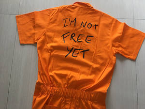 ऑरेंज पॉली कॉटन डबल टांके जेल कैदी कैदी वर्दी - Product Image 5