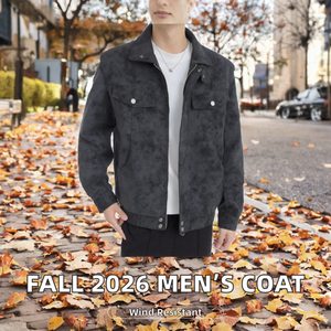 Veste streetwear homme personnalisée en denim vintage délavé, coupe régulière, col rabattable, coupe-vent en polyester/coton, à bouton unique, pour l'automne - Product Image 2