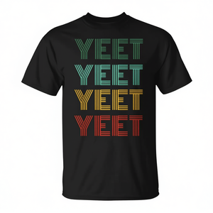 Camiseta Yeet Gen Z Slang negra con cuello redondo y estampado gráfico unisex - Product Image 2