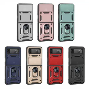 Wholesale New Design For Z Filp 4 TPU PC Shockproof Armor Metal Magnetic Ring Phone Case For Samsung Z Filp 3 Mobile Cover