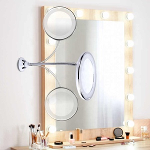 Mon miroir flexible de bureau avec éclairage, miroir de courtoisie grossissant 10X, réglable à 360 degrés avec ventouse - Product Image 5