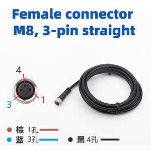 Mới Thẳng Loại Ổ Cắm XS3F-M8PVC3S2M Duy Nhất Side Plug-Trong <span class=keywords><strong>3</strong></span> Core <span class=keywords><strong>2</strong></span> Meter Gần Quang Điện Chuyển Đổi Kết Nối Cáp Dây - Product Image 3