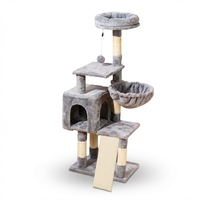 Arbre à chat multi-niveaux en peluche écologique de haute qualité avec poteaux à gratter en sisal et structure d'escalade en velours pour chats d'intérieur (en carton)