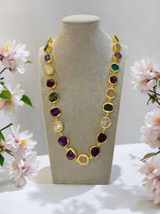 Collier à cordes multi-pierres pour femmes Produit en vrac fait à la main Forme et taille personnalisées - Product Image 4