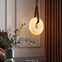 Lampu gantung alabaster mewah modern terlaris cocok untuk ruang tamu dapur kamar tidur cincin dekorasi lampu liontin alabaster