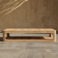 Canapé d'extérieur moderne de luxe en teck massif imperméable, ensemble de meubles de jardin et de patio