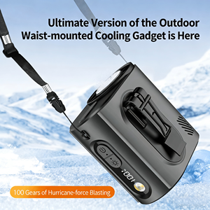 Ventilateur portable pliable à refroidissement par glace avec batterie intégrée 100 vitesses et lumière pour le refroidissement estival, usage domestique et extérieur - Product Image 5