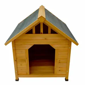 Casa de madera de lujo para perros, caseta para mascotas