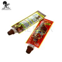 Sachet d'eau d'injection liquide en forme de gros 3 sacs scellés sur le côté pochette à bec pour sauce au chocolat
