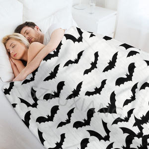 À la mode Halloween jeter canapé couverture nouvelle conception polaire flanelle noir blanc chauve-souris couvertures meilleurs cadeaux pour Halloween - Product Image 5