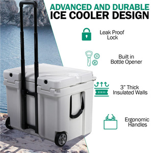 Glacière rigide isotherme rotomoulée personnalisée 42QT avec roues, robuste, en LLDPE, pour le stockage alimentaire, le camping en extérieur - Product Image 2