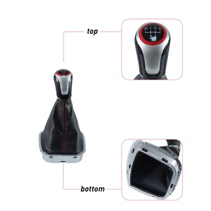 Pomo de Palanca de Cambios de Cuero y Terciopelo Negro para VW <span class=keywords><strong>Polo</strong></span> 6, Modificación Personalizada para Automóvil, Cabezal de Palanca de Cambios, Mejora <span class=keywords><strong>Interior</strong></span> - Product Image 3