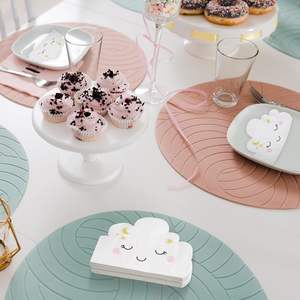 Direct Factory OEM Lot de 50 serviettes en papier nuage blanc 6.3x5.1 pouces jetables 2 plis dîner pour les fêtes d'anniversaire de bébé - Product Image 4