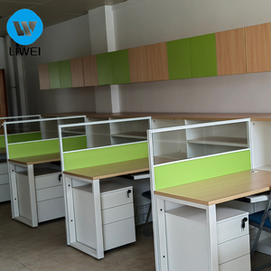 Mesa de Trabalho Modular Moderna em Painel de Melamina com Design de Cubículo para Móveis de Escritório para 2-6 Pessoas Ecológica - Product Image 3