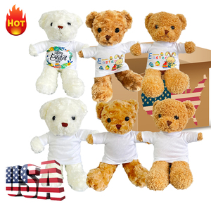 Usa Magazijn Blanco Sublimatie 30Cm Bedrukbare Beer Speelgoed Ronde Hals Knuffel Dier T-Shirt Sublimatie Blanco T-Shirt Voor Pluche Speelgoed - Product Image 3