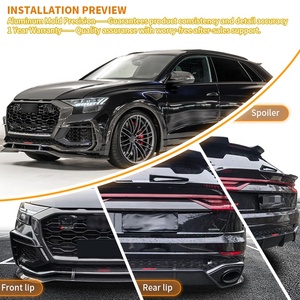 Kit de Carrocería para <span class=keywords><strong>Audi</strong></span> <span class=keywords><strong>RS</strong></span> <span class=keywords><strong>Q8</strong></span>, Rejillas de Parachoques Delantero Estilo AT, Difusor Trasero, Faldones Laterales, Ala de Techo, Kit de Carrocería RSQ8 - Product Image 4