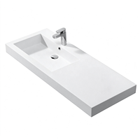 Vasque de salle de bain en surface solide de conception italienne, fabriquée à la main, lavabo commercial, vasque sur mesure