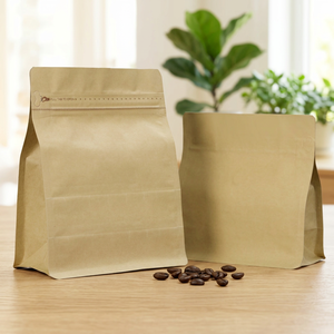 Bolsa para granos de café con fondo plano, mate, resellable, con cierre de cremallera, material apto para alimentos, 250g 500g, en stock - Product Image 3
