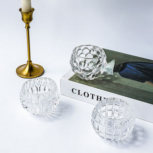 高品质浪漫水晶压花透明奉献玻璃茶灯烛台，用于家居餐桌装饰 - Product Image 4