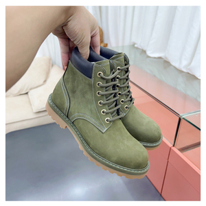 Chaussures pour femmes haut de gamme personnalisées en usine, bottes en rhubarbe automne-hiver 2022, bottes en cuir à semelle épaisse, bottes de cow-boy à lacets - Product Image 6