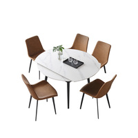 Moderner Minimalistischer Stein-Teleskop-Klapptisch und Stuhl-Kombination für Restaurantnutzung und Wohnmöbel