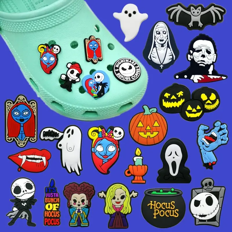 wholesale pvc Soft rubber clog croc shoe charms Buckles accessories decorations for croc charms Halloween party supplies