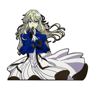 Spilla in lega di Anime viola <span class=keywords><strong>Evergarden</strong></span> da 10cm spille a bottone a fumetti spille per vestiti accessori smaltati con distintivo dei cartoni animati - Product Image 2