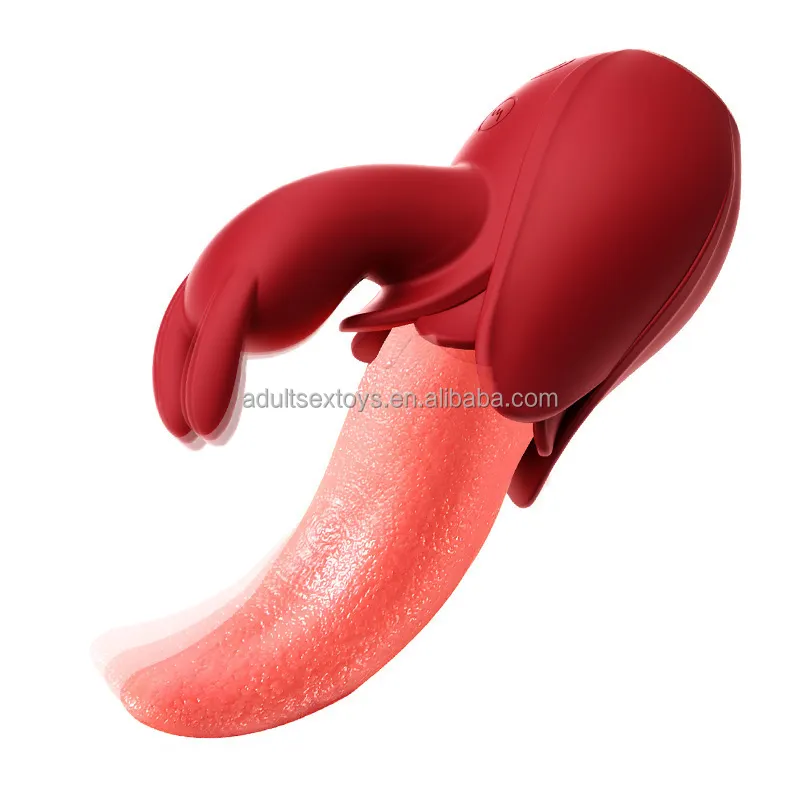 Potenti linguette leccate vibratore grande rosa lingua reale stimolazione clitoride vibratore coniglio grande leccare lingua vibratore donna