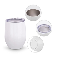Gobelet isotherme en acier inoxydable à double paroi de 12 oz pour sublimation, avec couvercle, pour vin blanc, idéal pour le bureau, vente en gros