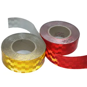 5Cm * 50M Geel/Wit/Rood Nieuw Verkeersreglement Gemetalliseerd Voor Qatar Markt Opvallende Reflecterende Tape