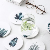 Ensemble de sous-verres en céramique absorbante pour table basse, sous-verres modernes personnalisés avec support, sous-verres en liège pour la protection du bureau